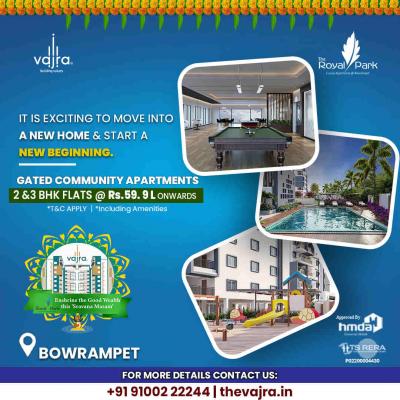 2 and 3BHK Apartments In Bowrampet | Vajradevelopers
